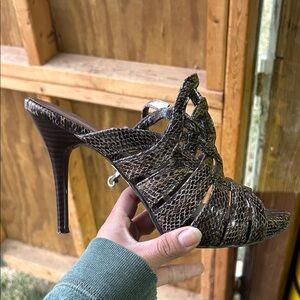 Worthington Brown Snakeskin Heels